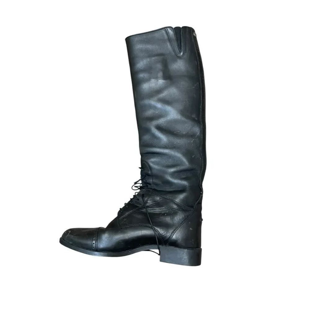 Ariat Black Leather Tall Boots Size 8.5 Equestrian Western Riding
